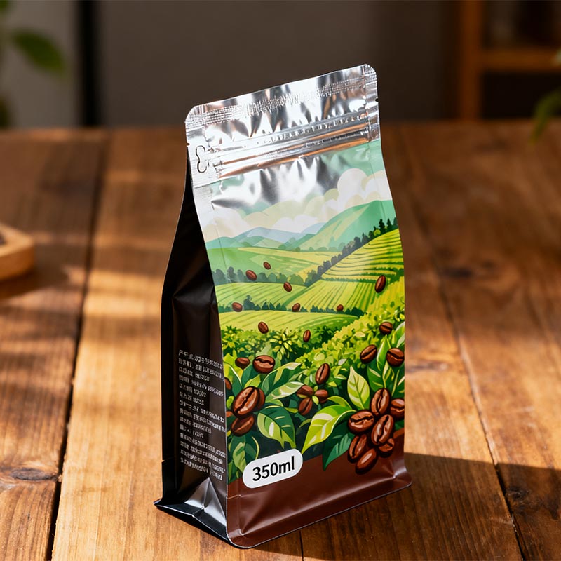 Plastik na stand-up pouch para sa kape
