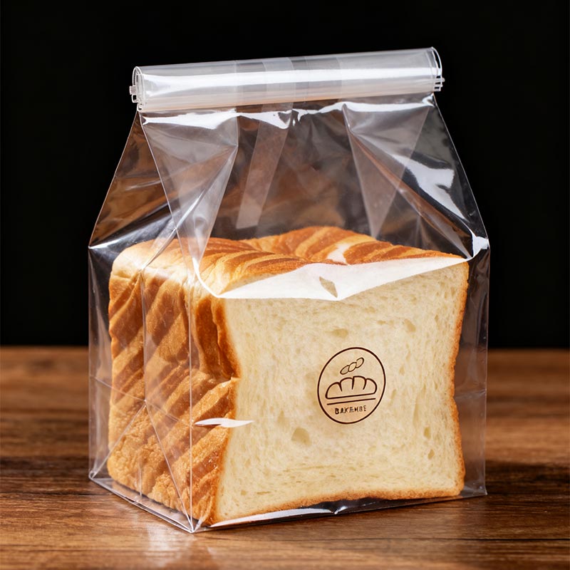 Transparent plastic food bag para sa bakery packaging